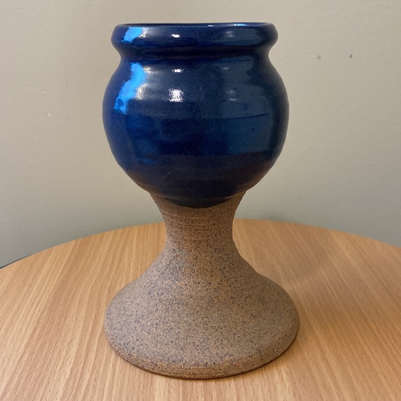 Quirky Vintage Funny Ugly Face Goblet. Handmade Pottery. - Picture 3 of 8